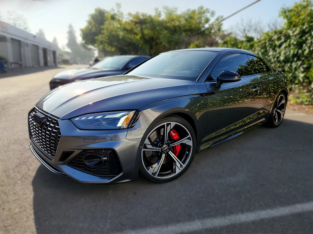 Window tint install on a sporty sedan